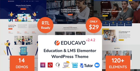 Nulled Educavo v2.4.2 - Online Courses & Education WordPress Theme